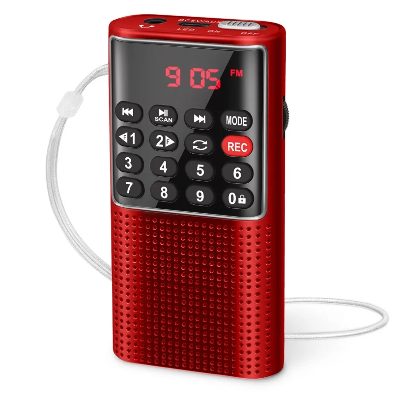 

AWIND PRUNUS J-328 Mini Portable Pocket FM Radio Handheld MP3 Walkman Radios with Recorder Rechargeable Battery For Walkman Go H