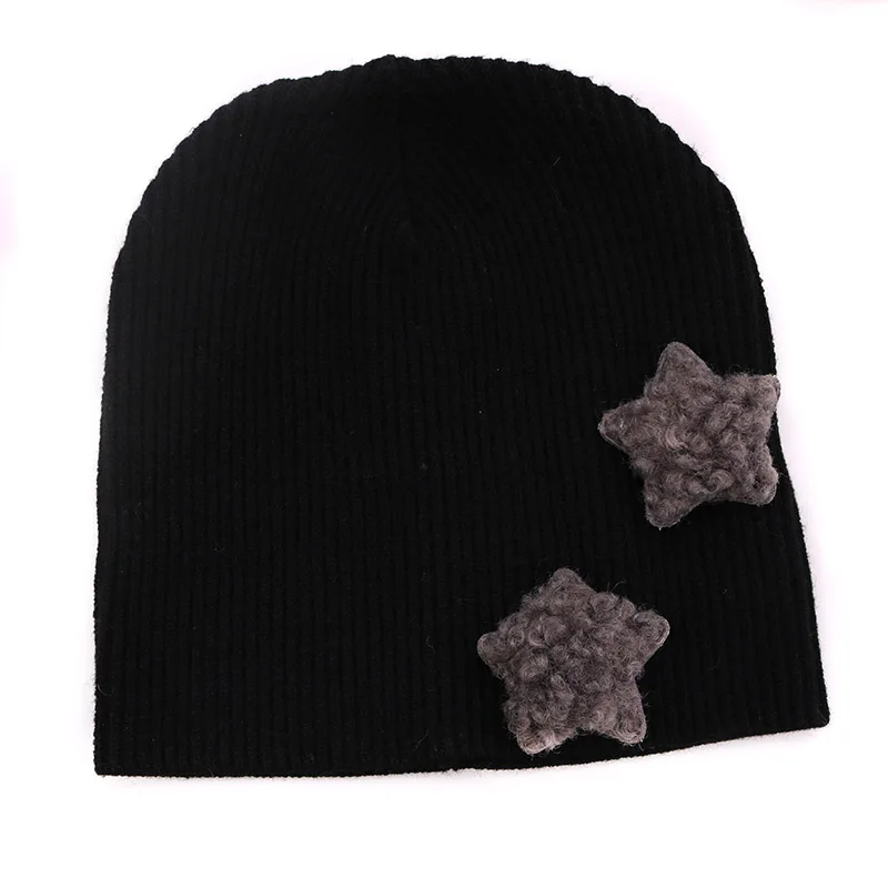 Мягкая ребристая шапка для маленьких мальчиков со звездами Вязаная Шапка-бини