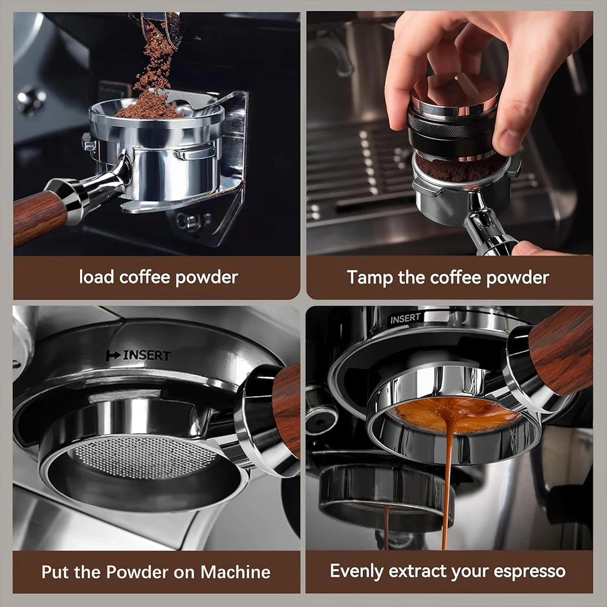 51 мм 304 нержавеющая сталь ручка без дна аксессуары для кофемашины Съемная