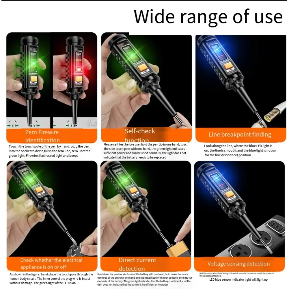 Функция самотесту ручка для обнаружения цепи электрическая с фонариком