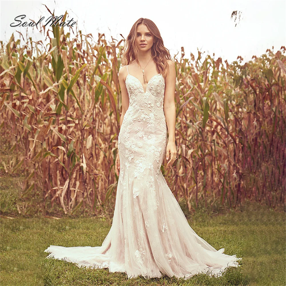 

Sexy Elegant Sweetheart Mermaid Wedding Dress for Women Backless Bridal Gown White Lace Appliques Bridal Dress Robe De Mariée