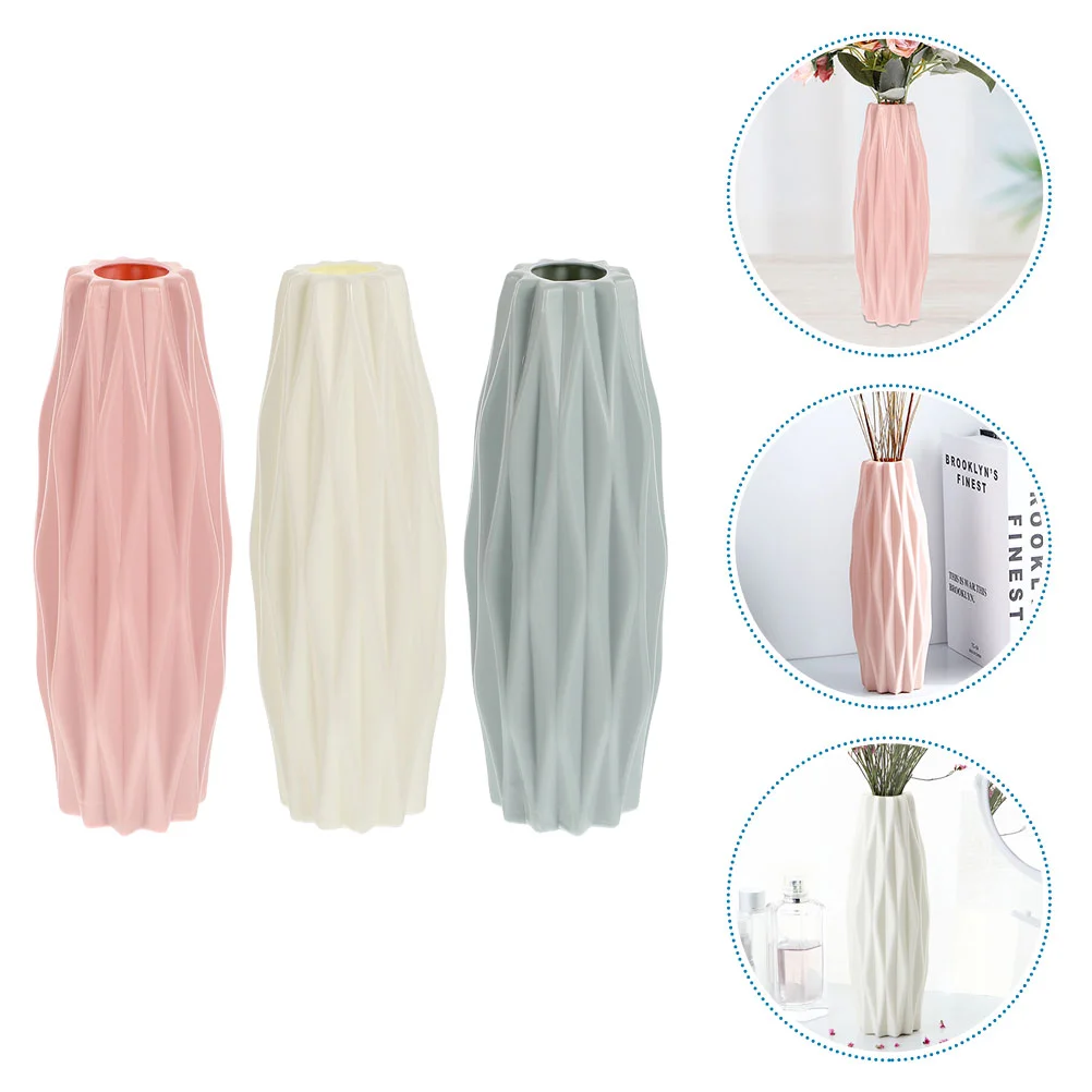 

3pcs Vase Adornment Decorative Floral Pot, Desktop Ornament Nordic Style Vase for Office Home
