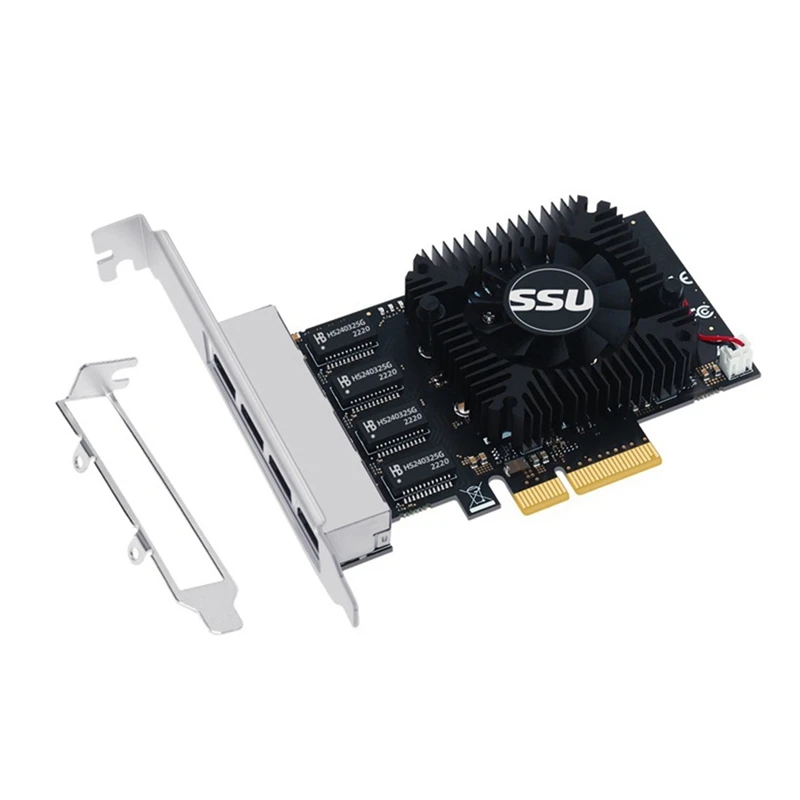 

SSU Network Card RTL8245F Gigabit Ethernet PCI Express PCIE 2.5Gbps LAN Adapter 4 Port RJ45 Network Card For Desktop PC