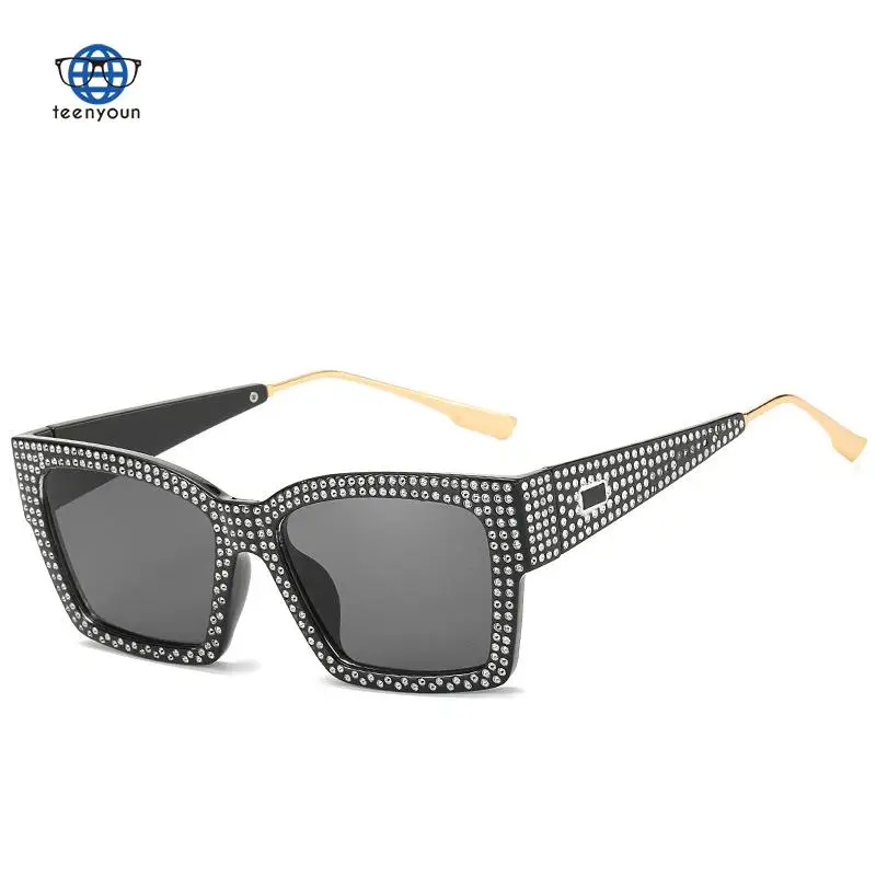 

Teenyoun Eyewear New Punk Imitation Diamond Frame Sunglasses Luxury Brand Fashion Brands Same Versatile Sun Glasses
