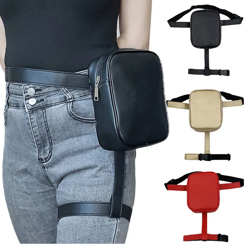 

Модная трендовая женская кожаная поясная сумка для девушек, стильная поясная сумка для пеших прогулок, Женская мотоциклетная Боковая Сумка для ног, кошелек
