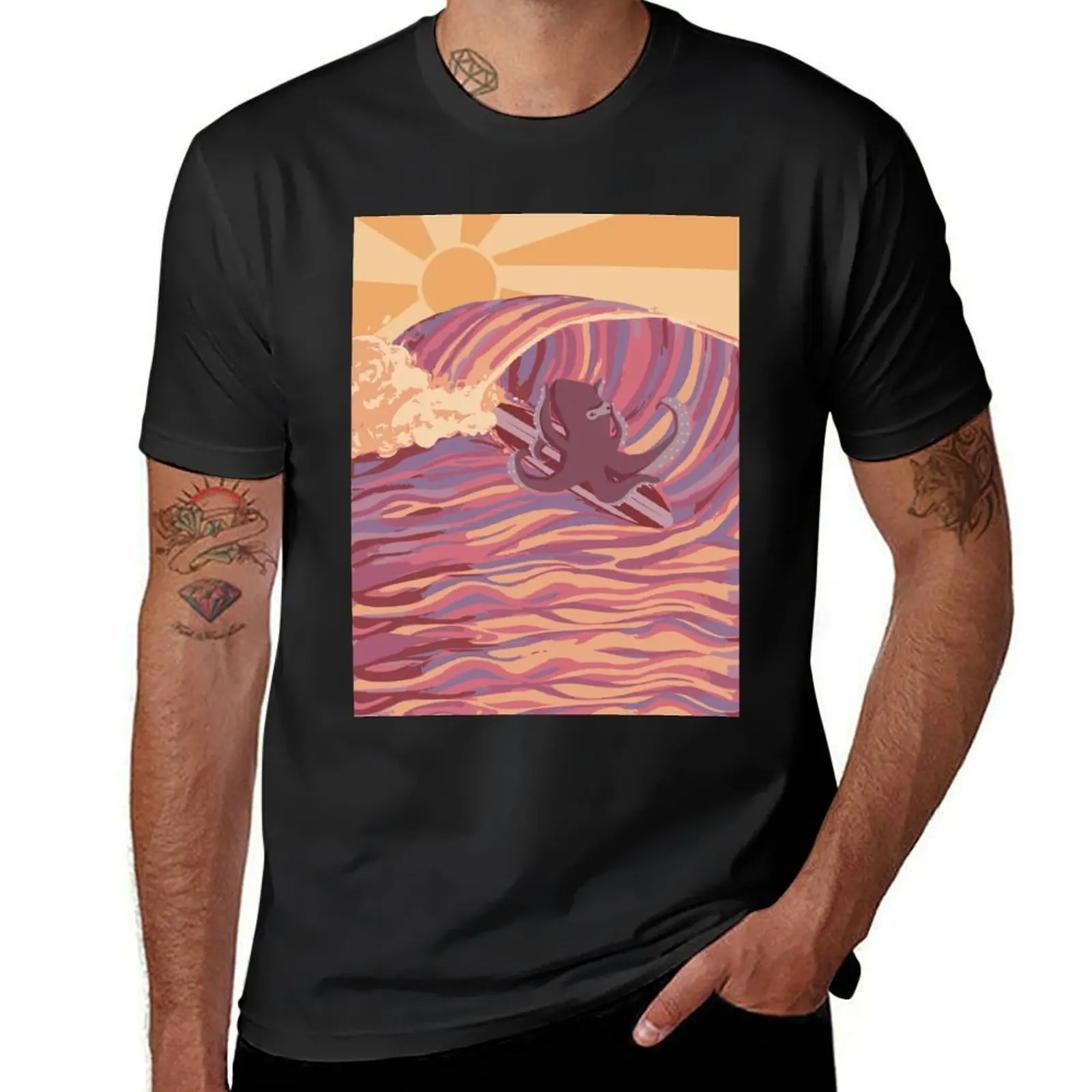 Мужская футболка с коротким рукавом и графическим принтом