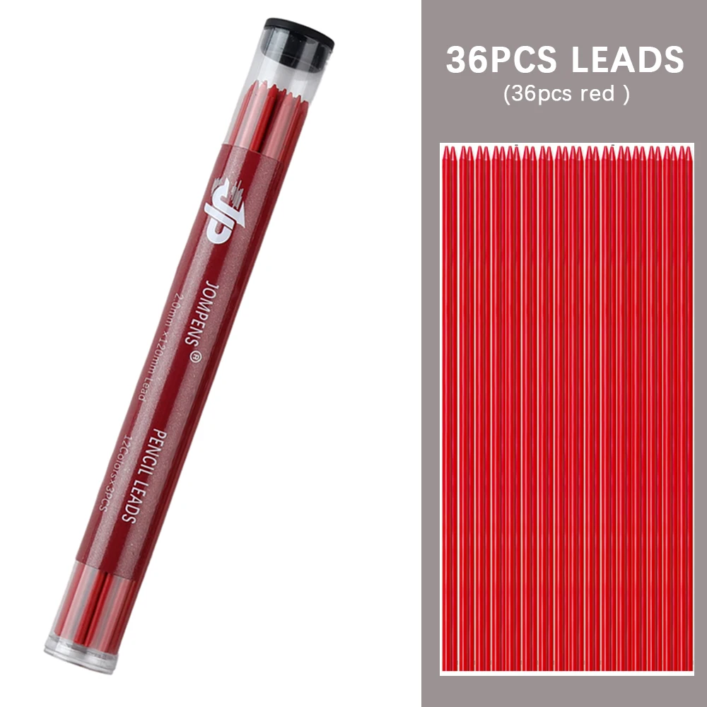 

Механические карандаши 36 шт., 2B, 6 цветов, 2.0 мм, длиной 12 см