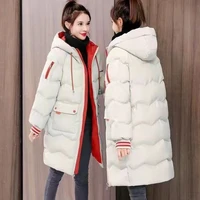 free shipping high quality fashon cotton padded women middle long korean loose thickened winter jacket new bread