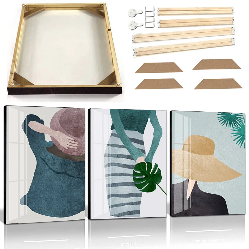 

Богемная модная женская Абстрактная живопись с рамкой тропическая фотография на холсте Настенный декор для гостиной плакаты принты