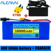 new 48v 100ah 1000w 13s3p 18650 48v lithium ion battery pack for 54 6v e bike electric bicycle scooter with bms charger