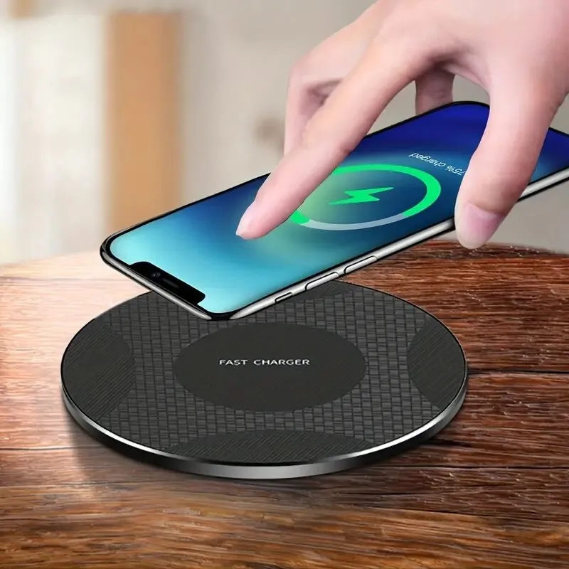 10W Wireless Charger Pad Stand Desktop Ultra-thin Mobile Phone Fast Charging Dock Station For iPhone 14 13 12 11 Samsung Xiaomi 1