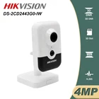 IP-камера Hikvision, DS-2CD2443G0-IW дюйма, 4 МП, Wi-Fi, PoE, ИК, фиксированный куб, беспроводная IP-камера со встроенным микрофоном и динамиком, H.265 + 2,8 мм