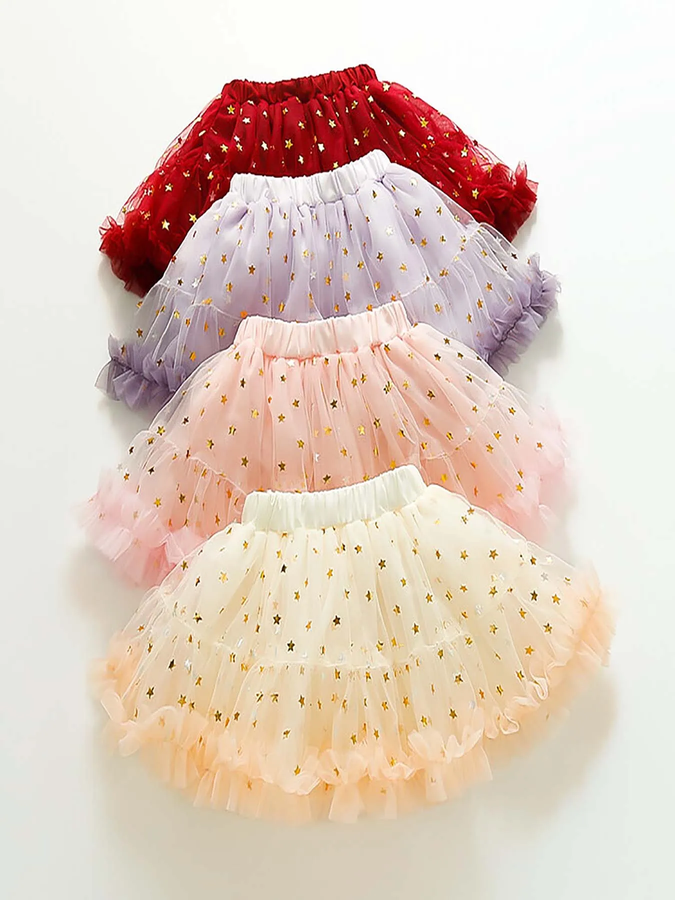 Летняя Пышная юбка с пятиконечными звездами для девочек одежда школьных
