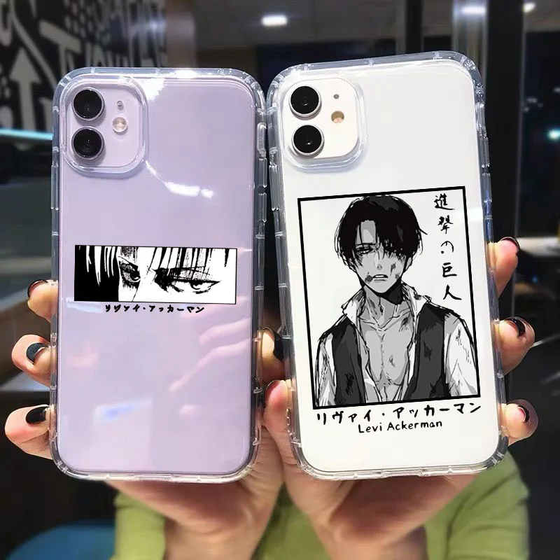 

Anime Attack on Titan Clear Case for iPhone 13 12 11 Pro MAX X XS XR 7 8 6 Plus SE22 TPU Shockproof Camera Protective Phone Case