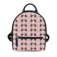 adorable dog printing fashion pu leather backpack women multi function mini back pack for teenage girls mochilas