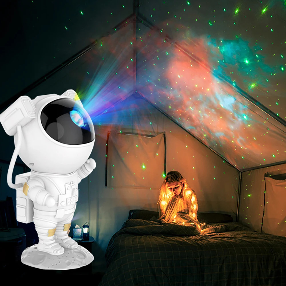Galaxy Star Projector Starry Sky Night Light Astronaut Lamp Home Room Decor Bedroom Decoration Decorative Luminaires Gift - купить по