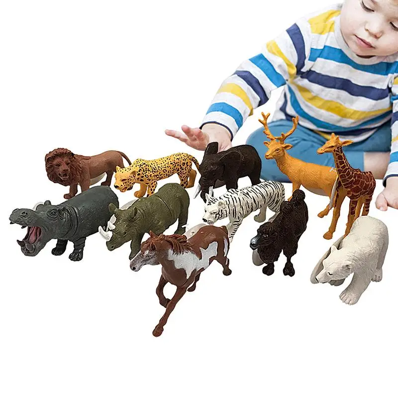 

Wildlife Animal Figures Miniature Toys Cake Toppers 12 Pcs Realistic Animal Figures Small Animals Figures Gift For Kids