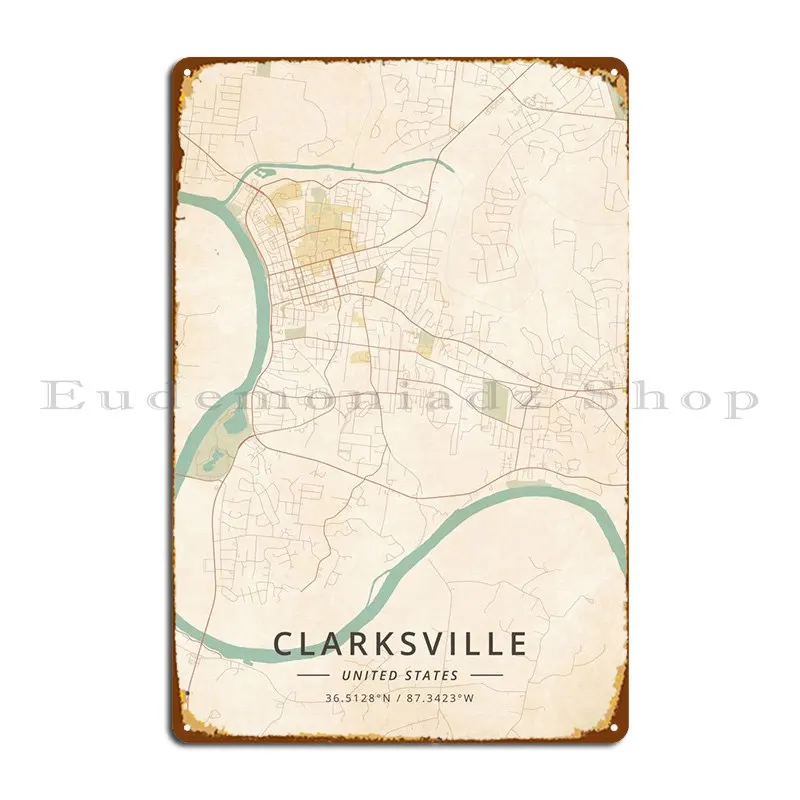 

Clarksville, Соединенные Штаты, металлический знак, паб, гараж, проектирование стены Жестяная Табличка с надписью постер
