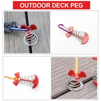hot alloy tent pegs rope buckle adjustable plank floor spring fishbone anchor awning deck stakes fixed nails camping tent hooks