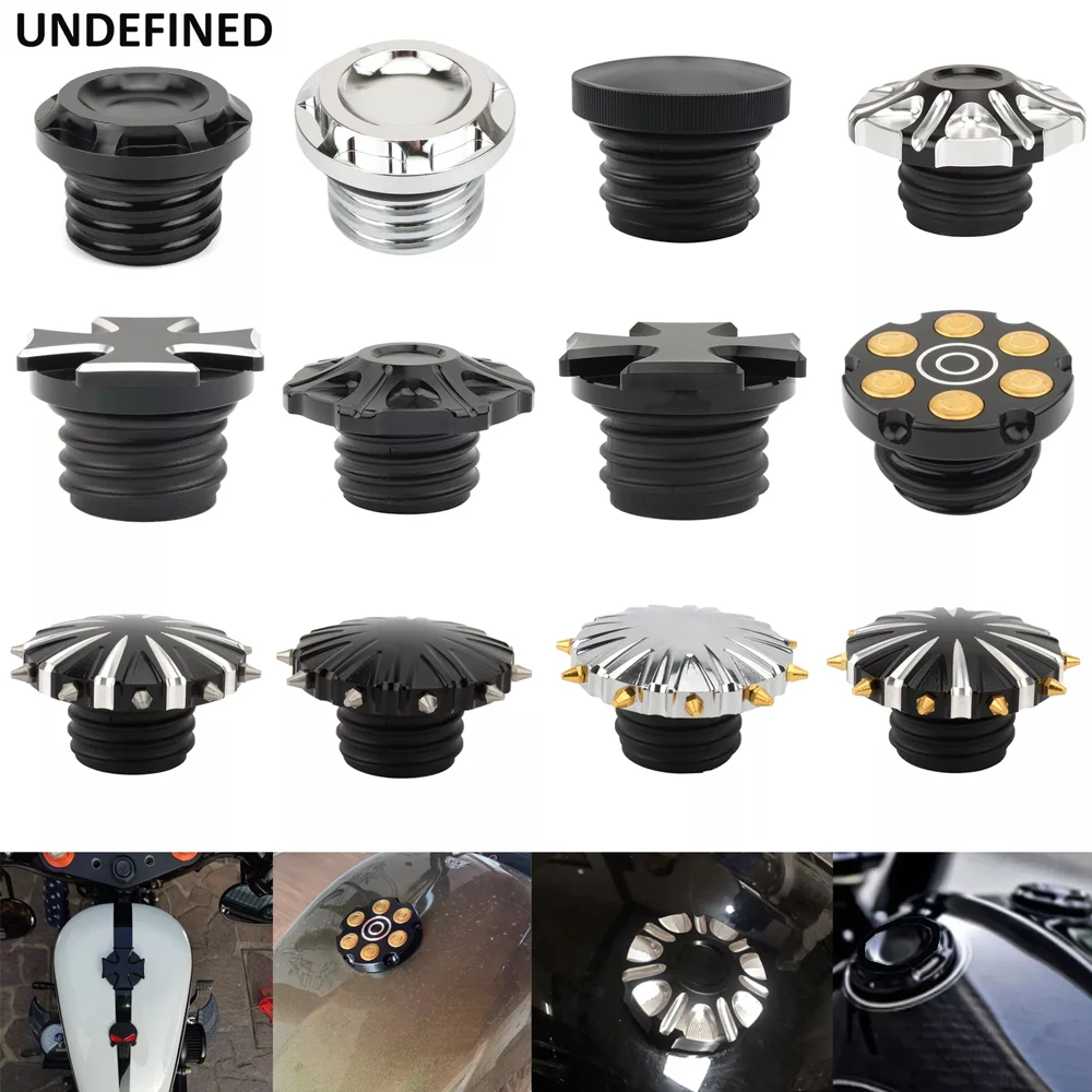 

Motorcycle Fuel Cap Gas Tank Oil Caps Vented Decorative For Harley Sportster 883 1200 XL Touring Road King Softail Fat Boy Dyna
