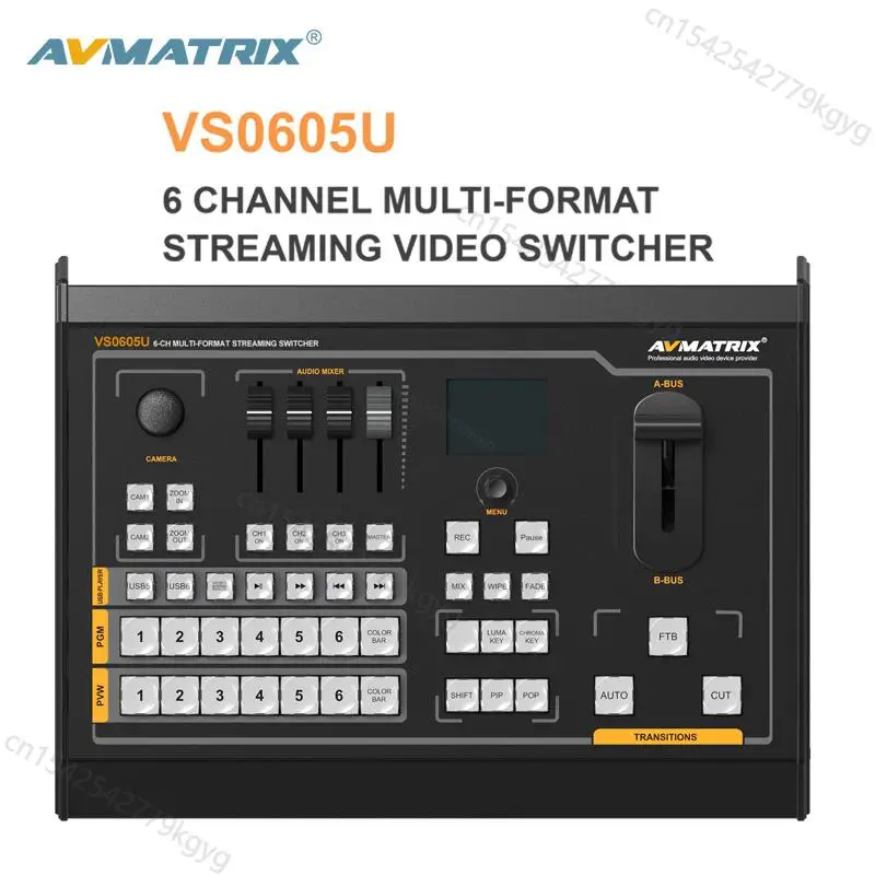 

Многоформатный коммутатор Avmatrix VS0605U, 6-канальный SDI/HDMI видеопереключатель для записи PGM, Luma-ключ для прямой трансляции