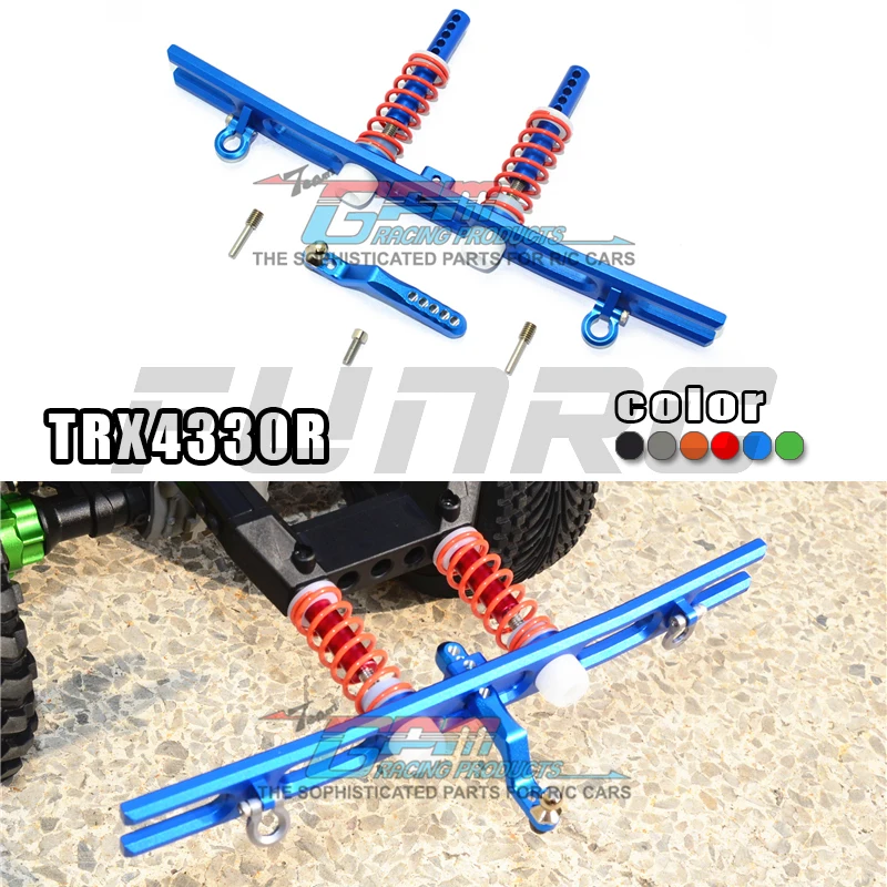 

GPM 1/10 TRX4 TRX-4 82056-4, обновленные аксессуары, пружинный задний бампер из алюминиевого сплава + U-образный крючок + крючок прицепа для TRAXXAS