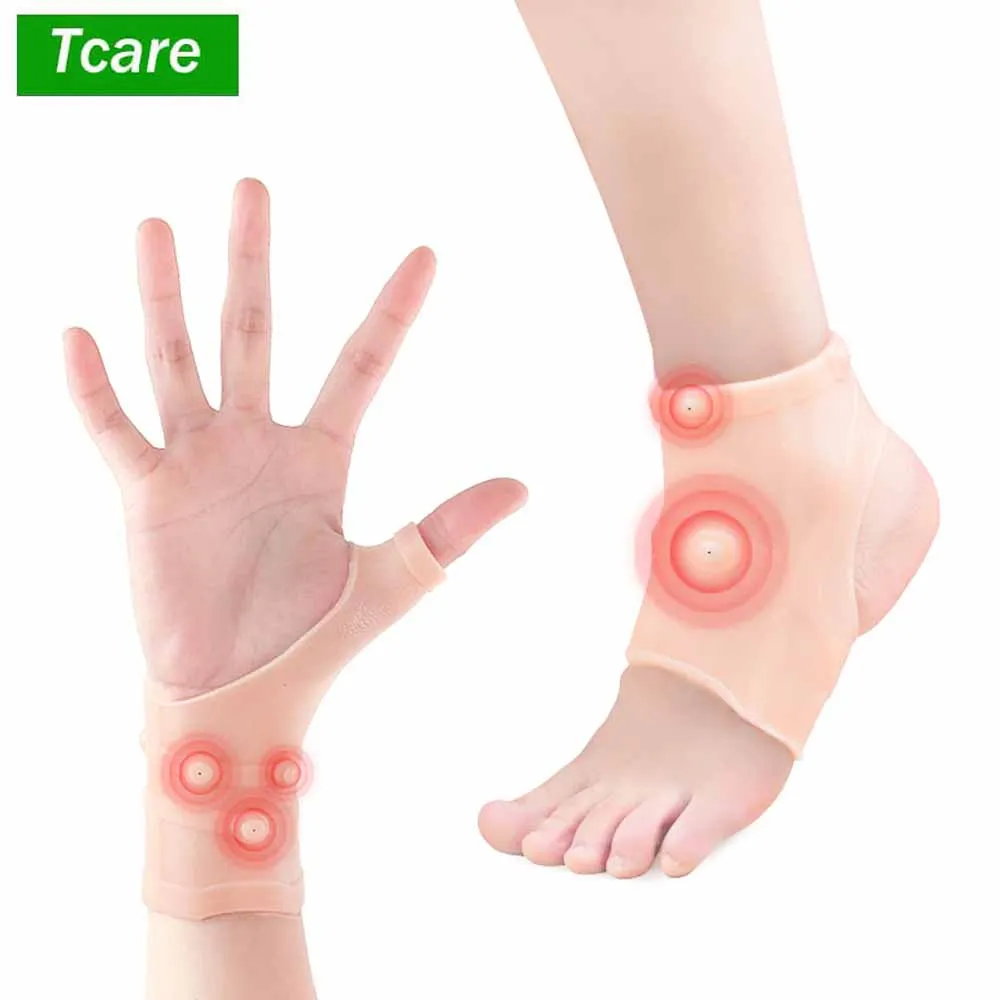 

Магнитная терапевтическая компрессионная повязка на лодыжку Tcare 2 пары/упр, туннельная повязка для рук + магнитная силиконовая повязка на за...