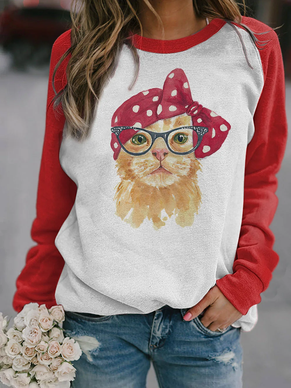 

New Christmas Cartoon Print Penguin Snowman Hoodie Women's Sweater Fashion Long Sleeve Oversized Girls Pullover Clothes Retro