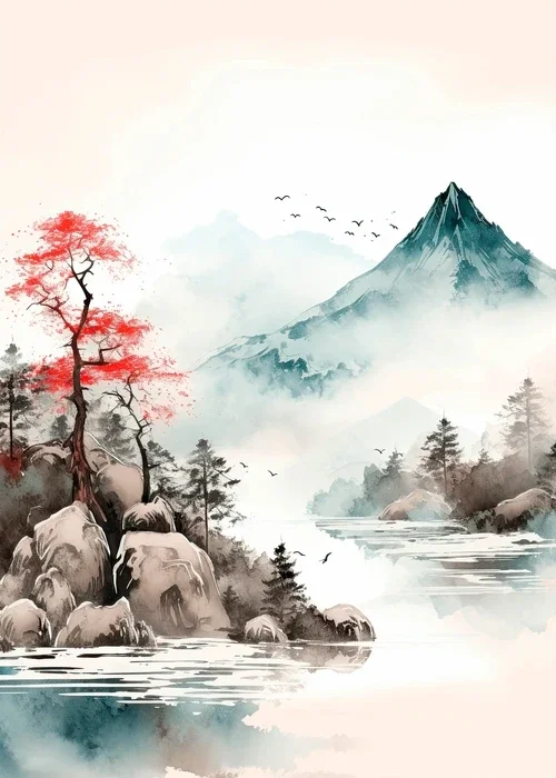 

Катсушика Хокусай, Японский Пейзаж, Холст, Постер