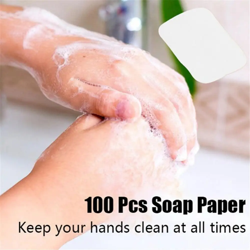 

20-100PCS Portable Soap Paper Disposable Soap Paper Flake Washing Cleaning Hand For Kitchen Toilet Outdoor Travel Camping Hiking