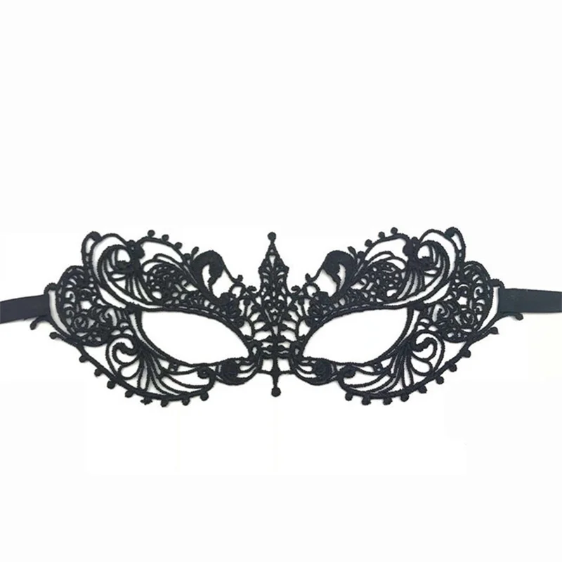 Sexy Lace Eye Mask Black Charming Hollowed Out Perspective Mask Christmas Halloween Party Role Play Props Lingerie Accessory