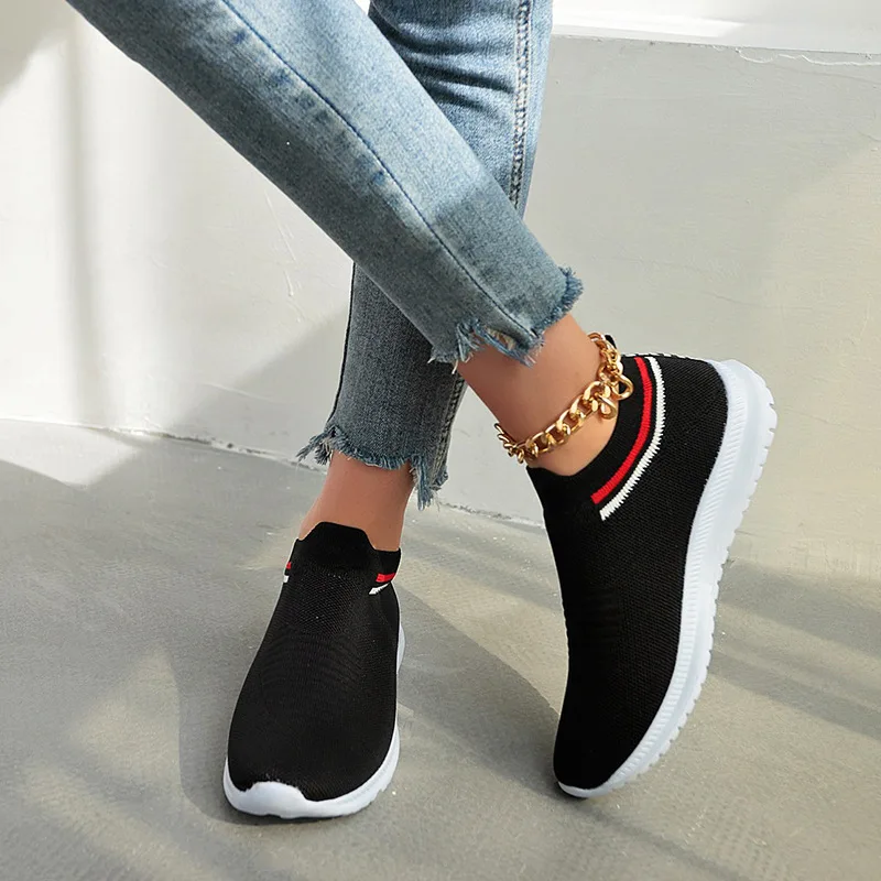 

Женские кроссовки без шнуровки, плоская Вулканизированная подошва, лоферы, прогулочная обувь