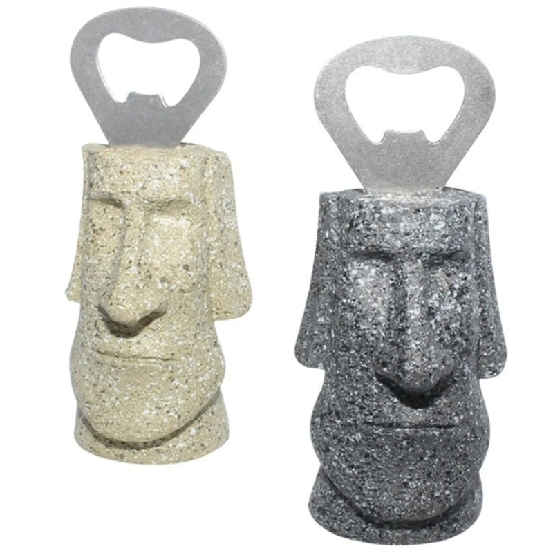 

Creative Bottle Opener Resin Easter Island Statue Head Design Beer Opener for Modern Office Outdoor Decoration Ornaments