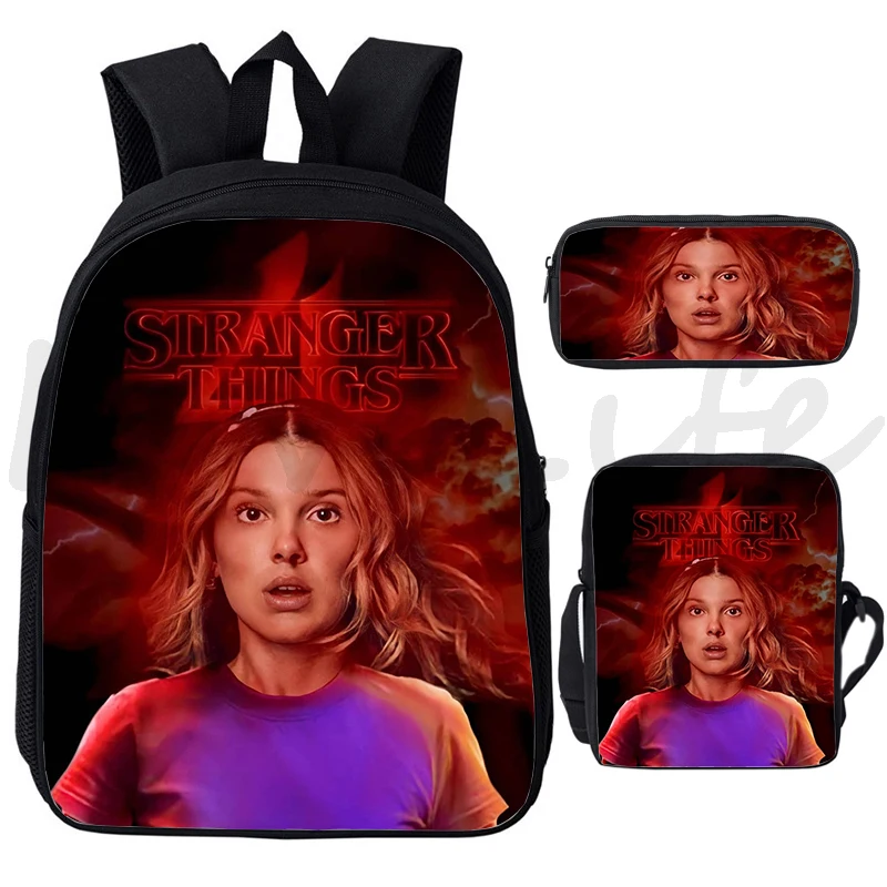 

Stranger Things 4 Backpack School Mochila boys girls Schoolbags 3Pcs/set Knapsack Teenager Laptop Backpacks Children Bookbag