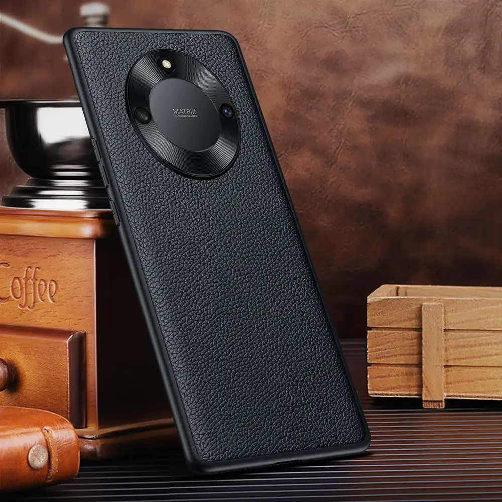 

Genuine Leather Case For Honor X40 70 60 50 Magic 4 3 Pro Plus Luxury 3d Lens Protection Coque Cover Full Coverage Phone Fundas