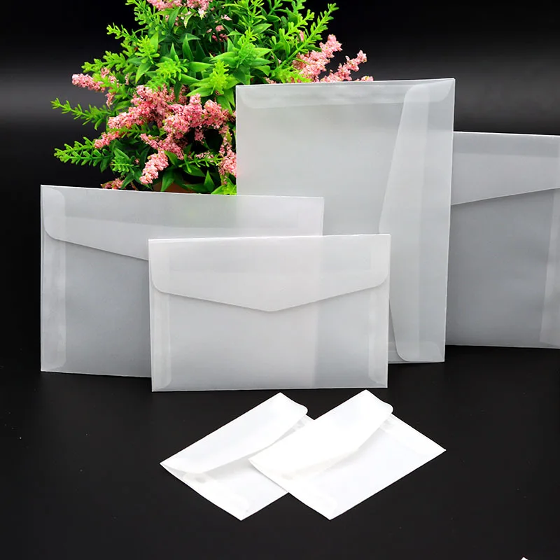 

50pcs/lot Blank Translucent Envelope for Wedding Postcards European Giftbox Message Card Sulfuric Acid Envelope Invitations Gift