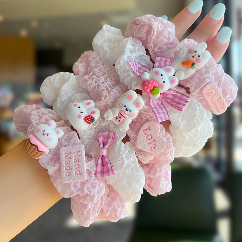 

Sanrio Broad-Edge Hair Accessories Cute Rabbit Girlish Long Hair Available Headwear Gauze Hairband Loop Rope Cartoon Anime Gift