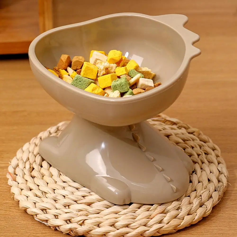 

Non-tipping Over Pet Bowl 15-degree Tilted Cartoon Dinosaur Pet Bowl Neck Protector Elevated Cat Food Bowls for Dog Cat Plastic