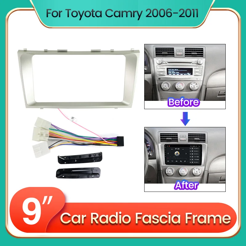 

Android 2Din Автомобильная рама Fascia Для Toyota Camry 40 50 2006-2011 с 16-контактным кабелем, комплект панели для 9-дюймового хоста