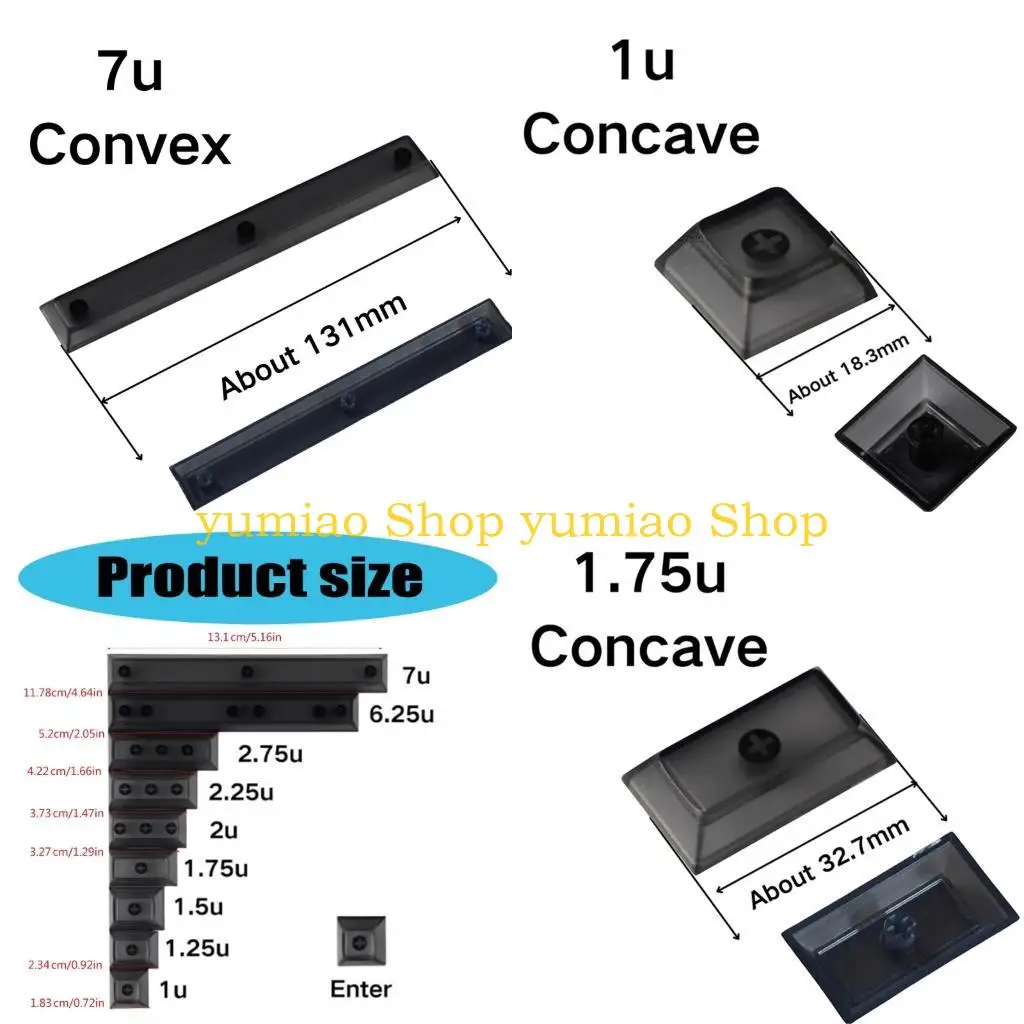 Фото 587B 1U 1,25U 1,5U 1,75U 2U 2,25U 2,75U 6,25U 7U Профиль DSA Прозрачный колпачок клавиатуры №1