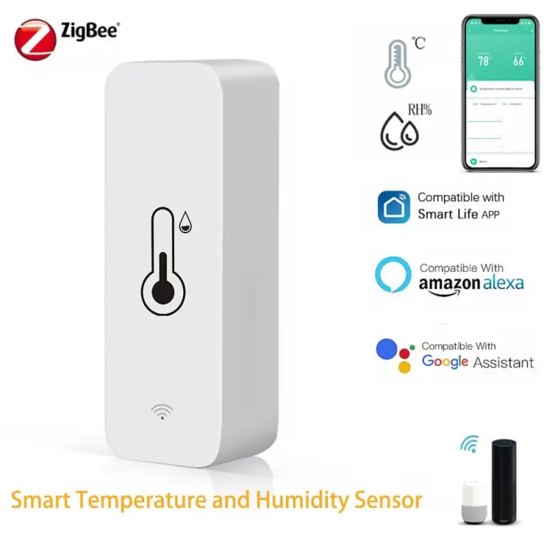 

Tuya Smart Wifi ZigBee 3.0 Smart Temperature And Humidity Sensor Monitoring Reminder Works Alexa Google Home Smart Life App