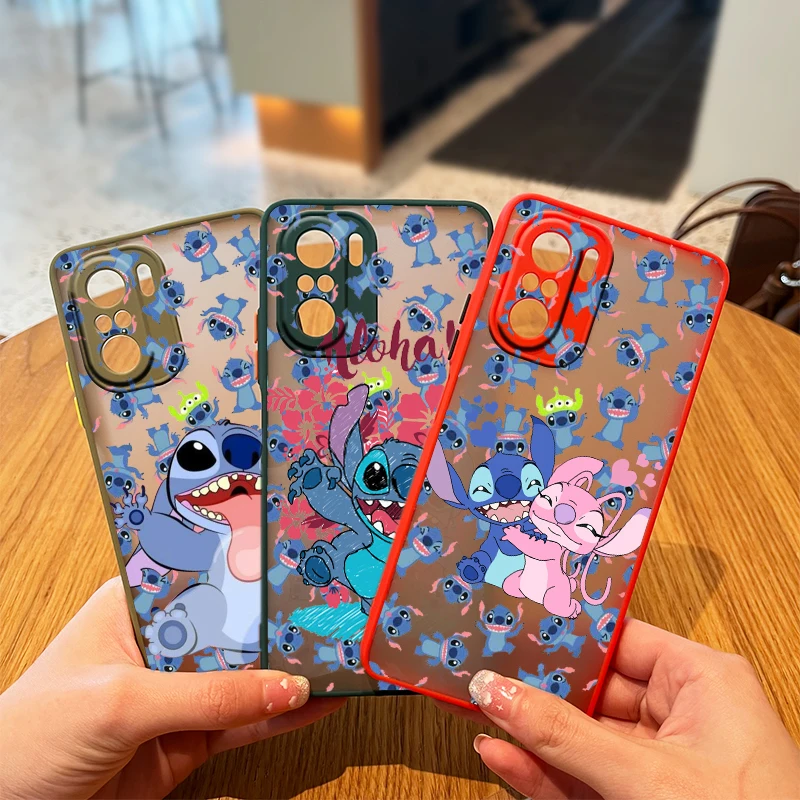 

Cartoon Lilo & Stitch For Xiaomi Redmi K40 K30 K20 10X 10 9C 9T 9A 9 8A 8 7A 7 6A 6 Pro 5G Frosted Translucent Phone Case