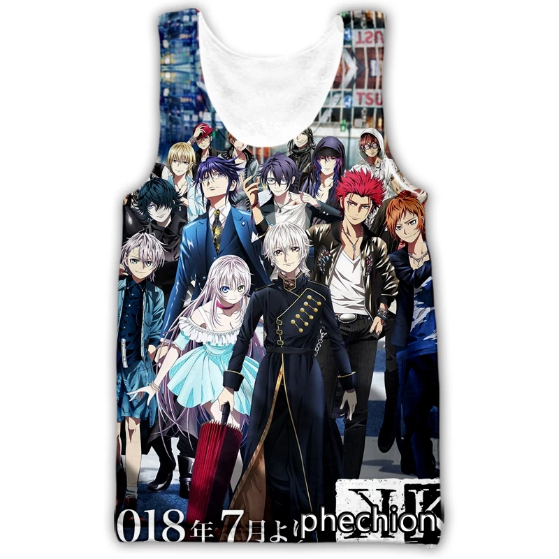 

Новинка, модный мужской/женский жилет phechion с 3D рисунком из аниме K Lost Kings, уличная одежда без рукавов, Мужская свободная Спортивная майка D54
