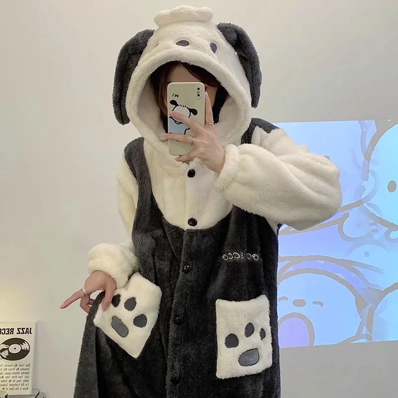 MINISO серые халаты Pochacco костюмы для косплея комбинезоны собак на Хэллоуин аниме