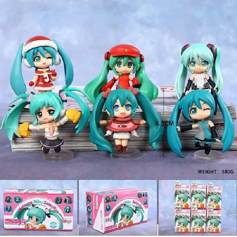 

Kawaii Hatsune Miku Q Version 6pcs/set Action Anime Doll Miku Figures Pvc Model Collection Decoration Kids Toys Birthday Gift