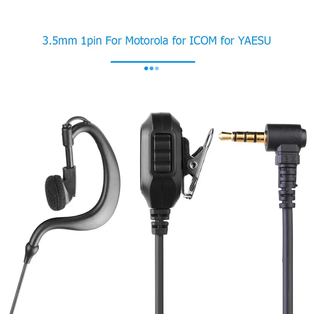 

3.5mm 1Pin Earphone Earpiece with PTT Mic for Motorola ICOM YAESU Radio