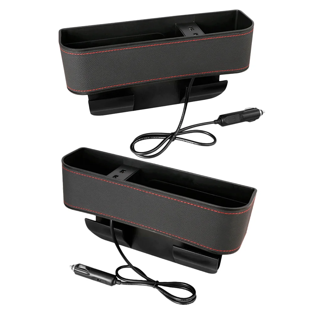 

2 Pcs Boxes Car Interior Organizer Auto Console Side Storage Box Car Slot Boxes Cellphone Holder Console