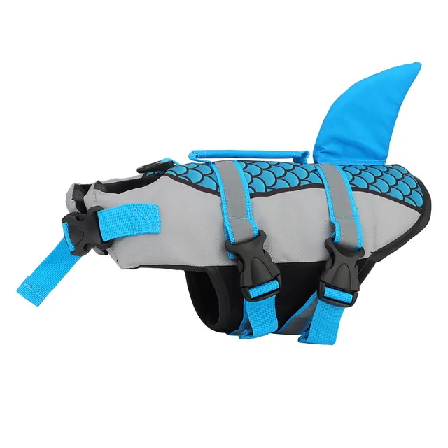 Pet Dog Life Jacket Vest Clothes Life Vest Collar Harness Pet Swimming Summer Swimwear Scales Shark 6