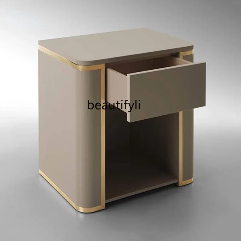 zqHome European Modern Fashion Classical Furniture Light Luxury Leather Bedside Table