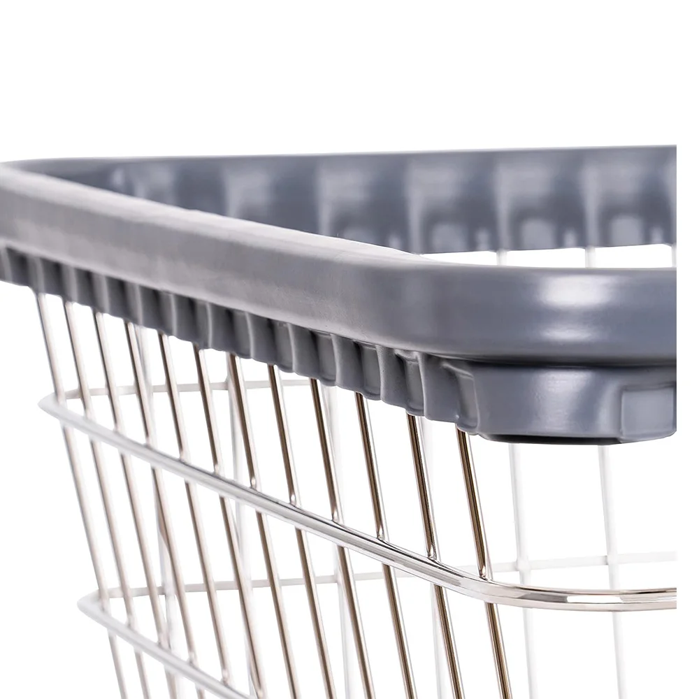 Стальная тележка для белья на колесиках Проволочная корзина с колесами Стальной